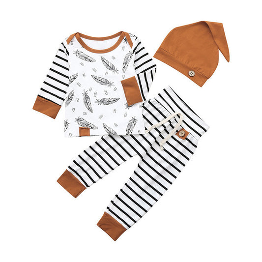 Cotton feather children's clothing 3 piece set