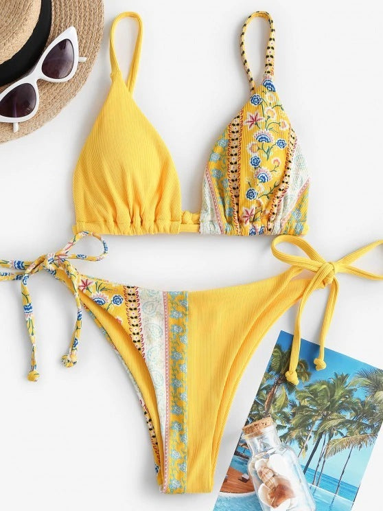 Split Two-piece Bikini Push-up Three-point